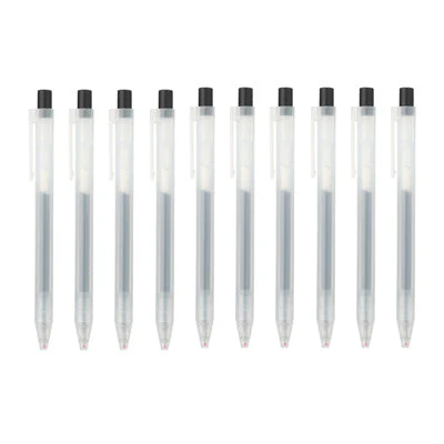 Gel Ink Ballpoint Pen Knock Type 0.5mm - Blue Black (10 Pack)