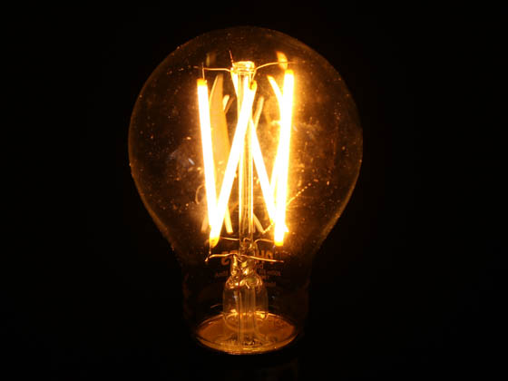 Philips Dimmable 8W Warm Glow 2700K-2200K 90 CRI Filament A-19 LED Bulb, Outdoor Rated, Title 20 Compliant