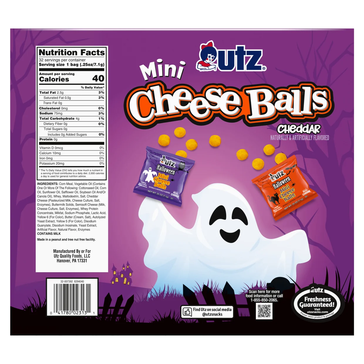 Utz Halloween Mini Cheeseball Multipack (2 Count)