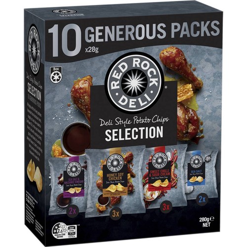Red Rock Deli - 【4 Flavors】Australian Potato Chips 28g x 10 packs│Best Before: 23 AUG 2026 or later
